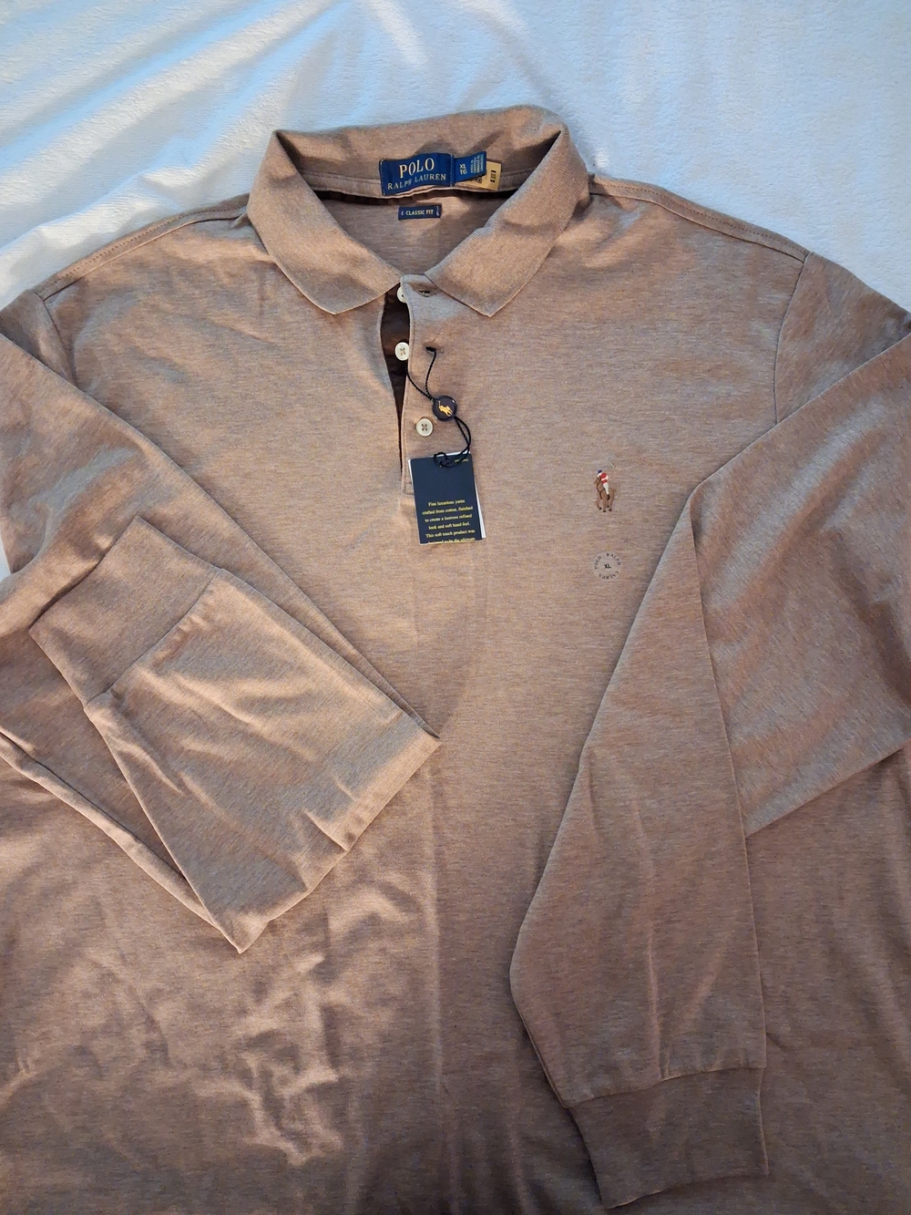 Polo by Ralph Lauren Men’s Long-Sleeve Polo - Light Brown